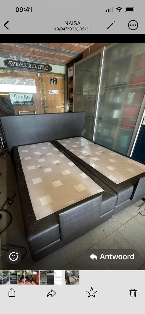Boxspring, Huis en Inrichting, Slaapkamer | Boxsprings, Ophalen, Bruin, Zo goed als nieuw, 180 cm