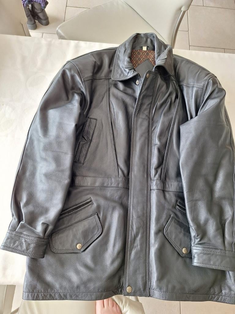 Zwart leren jas  heren XL, Vêtements | Hommes, Vestes | Hiver, Enlèvement ou Envoi, Noir