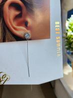 boucles d'oreilles topaze bleue naturelle en argent 925, Enlèvement ou Envoi, Comme neuf, Avec pierre précieuse, Bleu