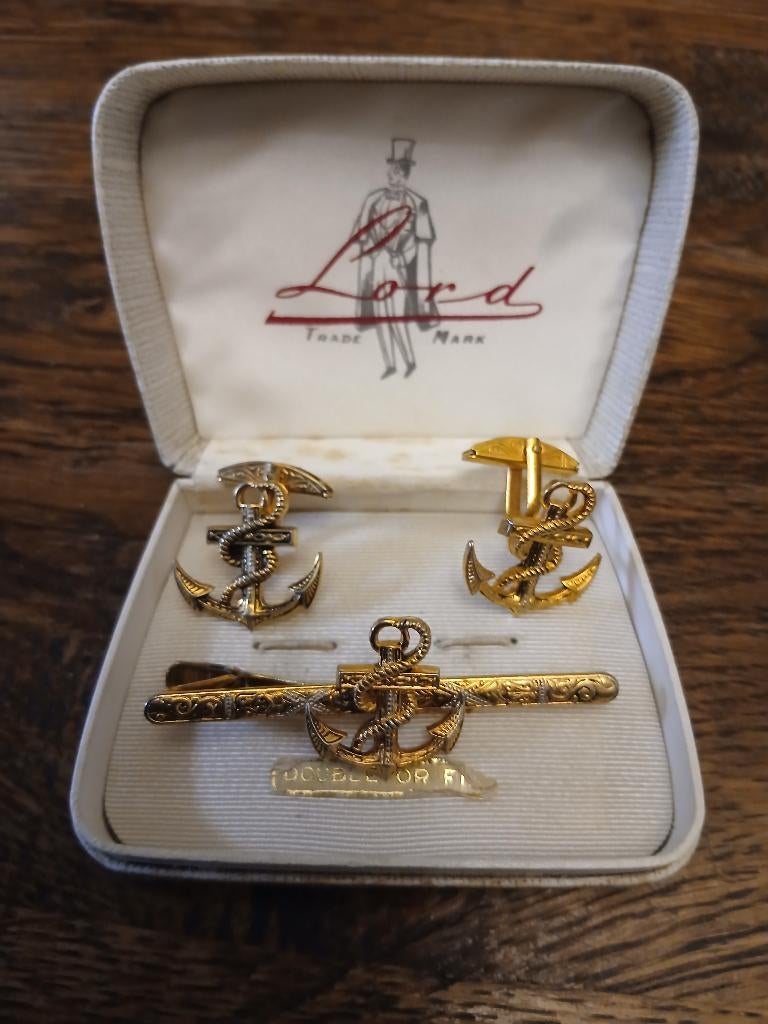 Set manchette et cravate Officier marine FN ZM, Envoi, Marine, Emblème ou Badge