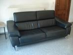 Lederen driezit zetel, Huis en Inrichting, Zetels | Zetels, Ophalen, Driepersoons, Zo goed als nieuw, Rechte bank