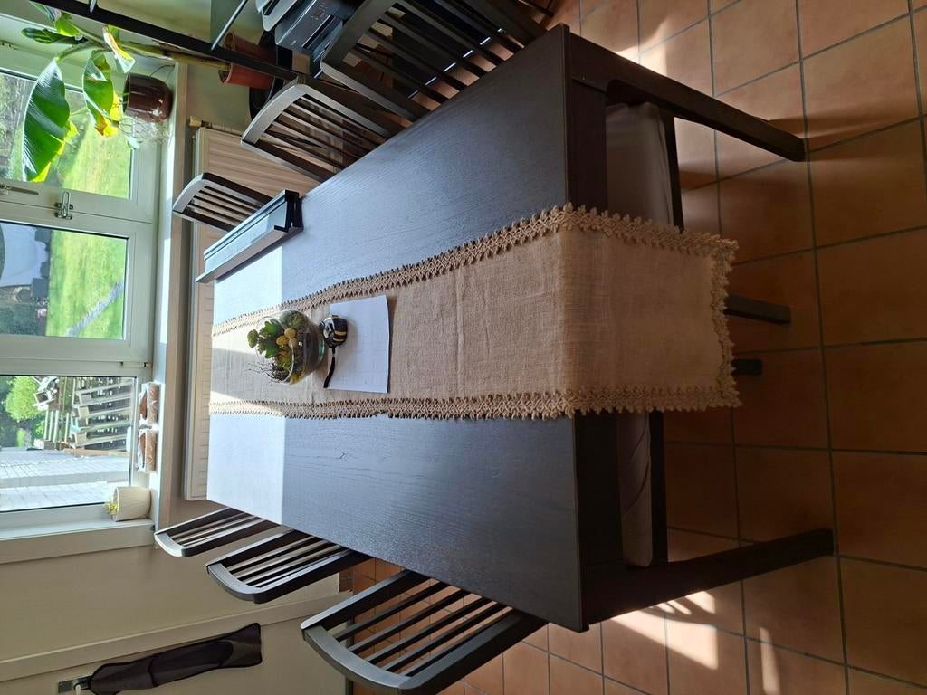 Tafel + stoelen (uittrekbaar voor nog 2 plaatsen), Ophalen