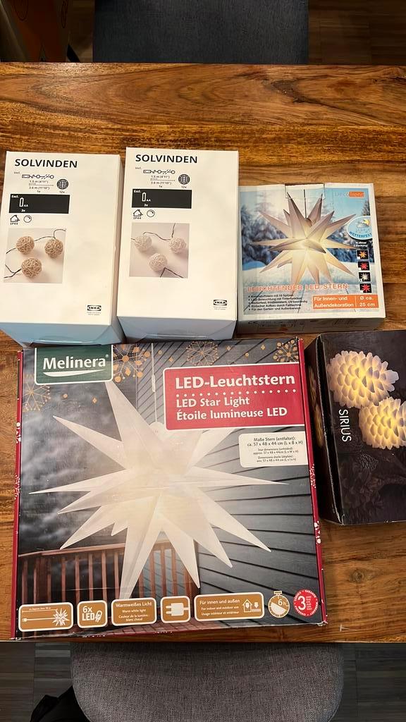 Kerstverlichting set: sterren + IKEA Solvinden + Sirius, Diversen, Kerst, Zo goed als nieuw, Ophalen