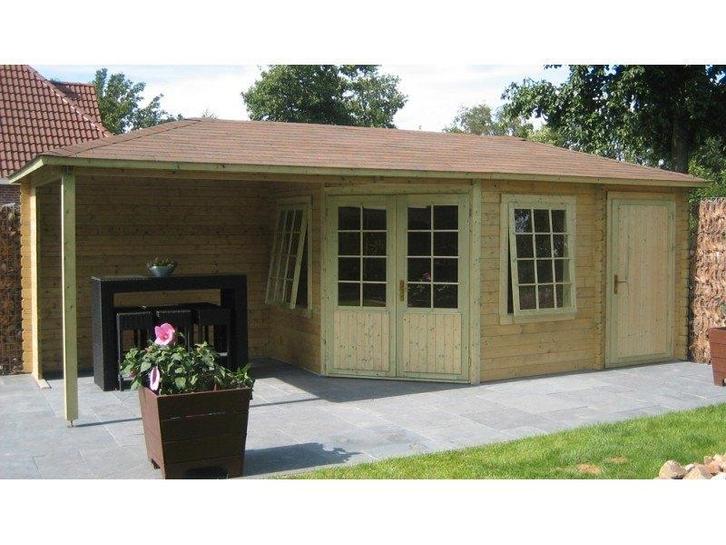 NOUVELLE cabane en rondins 4355Z avec auvent., Hobby & Loisirs créatifs, Hobby & Loisirs Autre, Neuf, Envoi