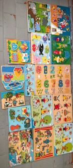 Houten insteekpuzzels, Kinderen en Baby's, Speelgoed | Kinderpuzzels, Ophalen, Zo goed als nieuw, Van hout, Minder dan 10 stukjes