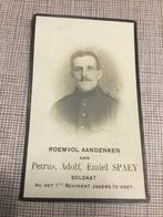 Soldaat P.Spaey Gent gesneuveld Diksmuide 1916 WOI (Craeye), Verzamelen, Bidprentjes en Rouwkaarten, Verzenden, Bidprentje
