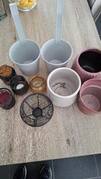 Bloempotten en theelichthouders, Huis en Inrichting, Ophalen, Zo goed als nieuw