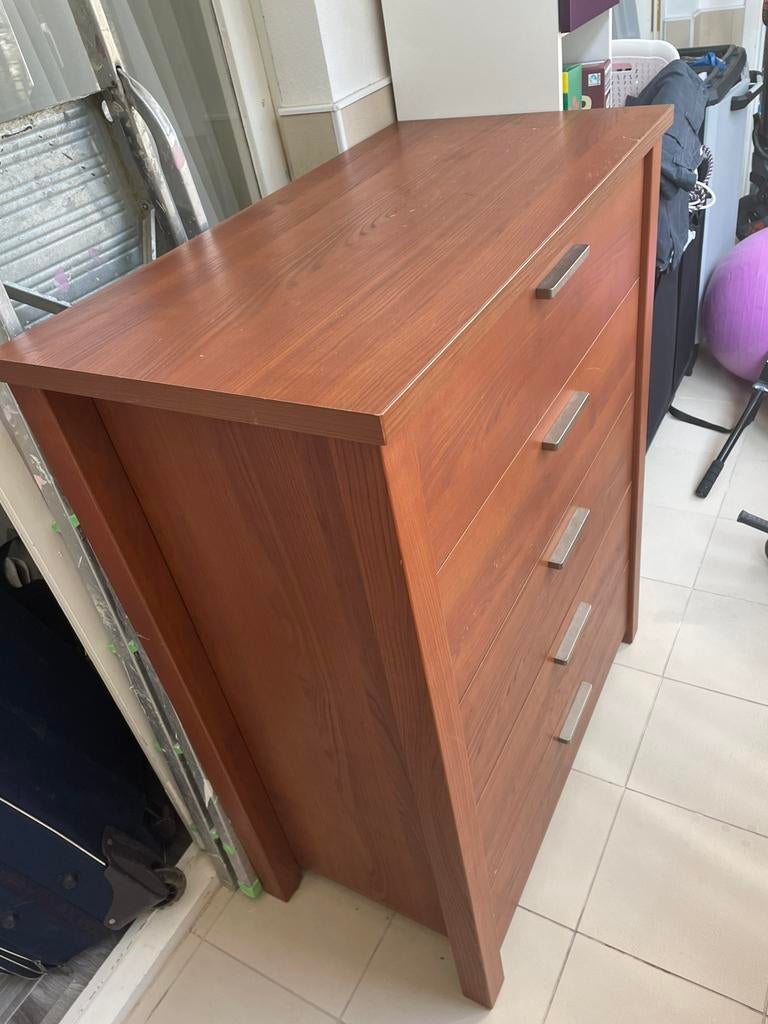 Meuble en noyer, Moins de 25 cm, 5 tiroirs ou plus, Enlèvement, Utilisé