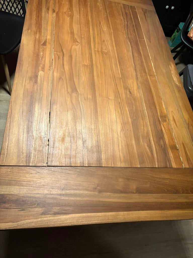 Table en teck veritable, Teck, 150 à 200 cm, Cinq personnes ou plus, Comme neuf