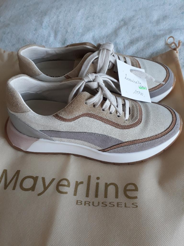 Mayerline : nieuwe sneakers : maat 37 - leder, Kleding | Dames, Schoenen, Nieuw, Sneakers, Beige, Ophalen of Verzenden
