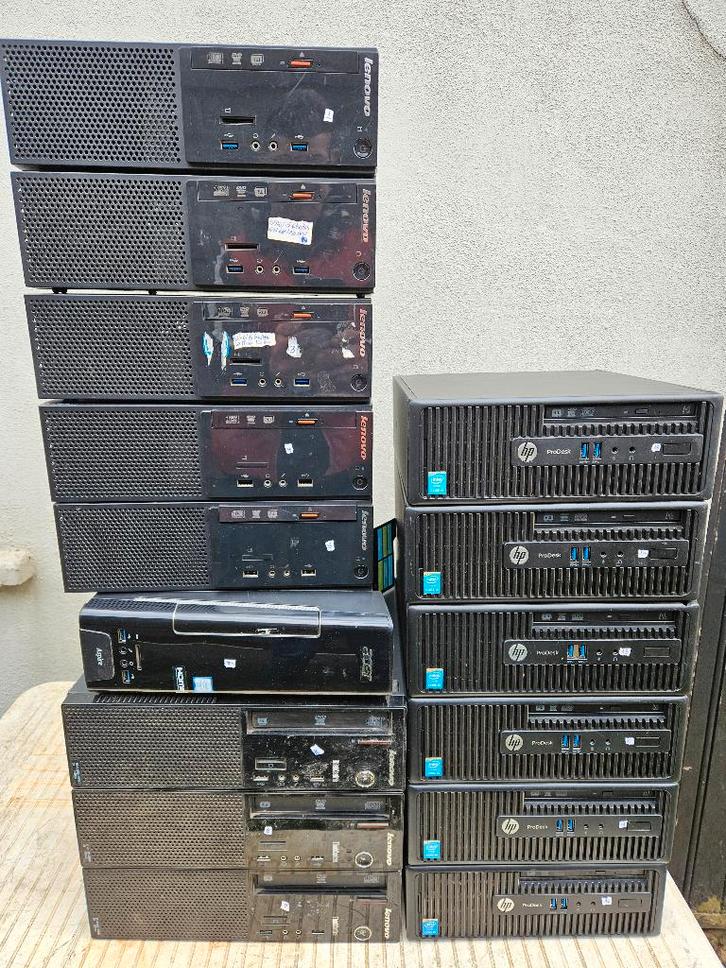 Partij van 15 desktop pc’s – volledig werkend, Informatique & Logiciels, Ordinateurs de bureau, Utilisé, HDD, Enlèvement