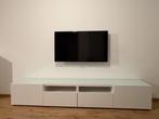 Meuble TV IKEA BESTÅ 240 cm - blanc - avec plateaux en verre, Maison & Meubles, 25 à 50 cm, 200 cm ou plus, Moins de 100 cm, Enlèvement
