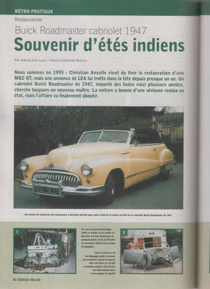 1947 Buick Roadmaster cabriolet voiture de collection, Livres, Autos | Brochures & Magazines, Utilisé, Envoi