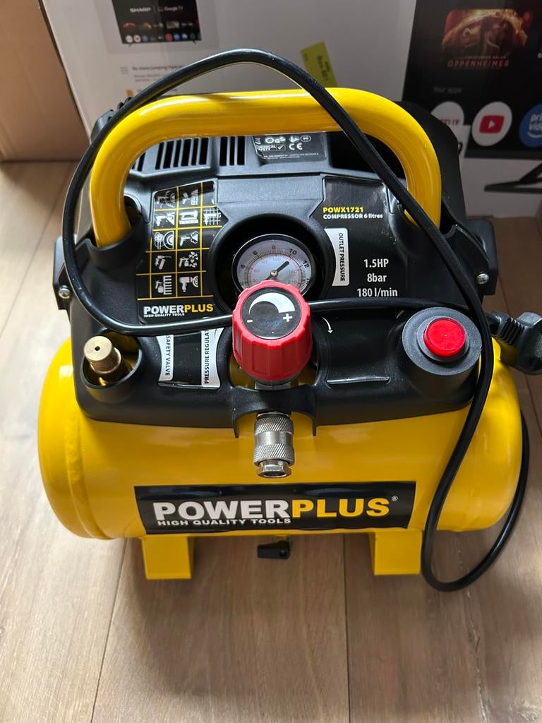 Powerplus Powx1721x olie vrije compressor, Ophalen of Verzenden, Zo goed als nieuw