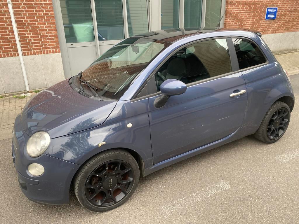 Fiat 500 0.9 benzine * KLAAR VOOR REGISTRATIE*, Auto's, Fiat, Euro 5, Zwart, Blauw, Leder