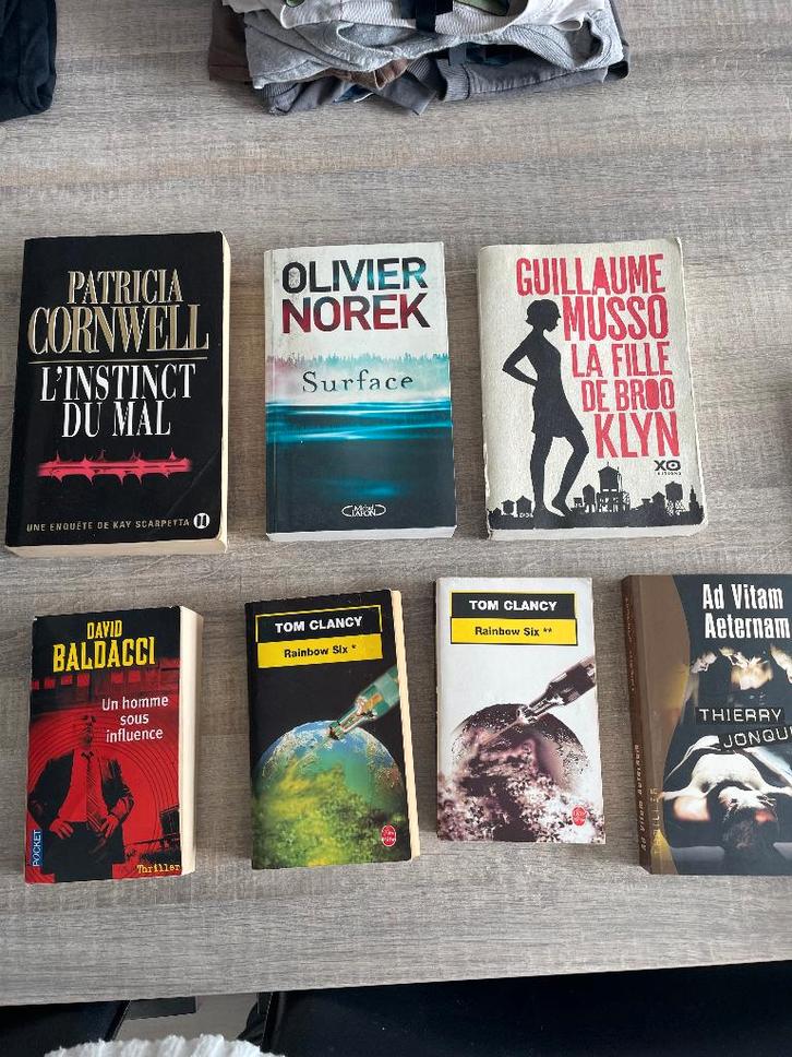 Lot de 7 livres Action/Thriller/Géopolitique, Livres, Thrillers, Utilisé, Enlèvement
