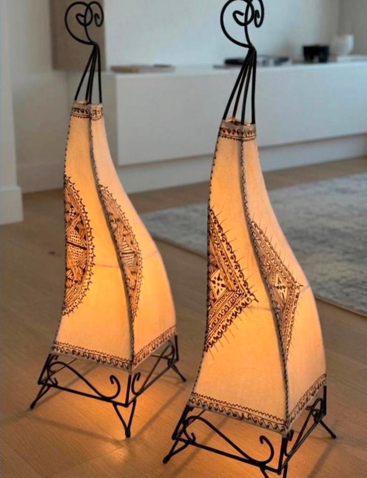Marokkaanse tafellampen, oosterse sfeer, schemerlampen, Huis en Inrichting, Lampen | Lampenkappen, Zo goed als nieuw, Ophalen