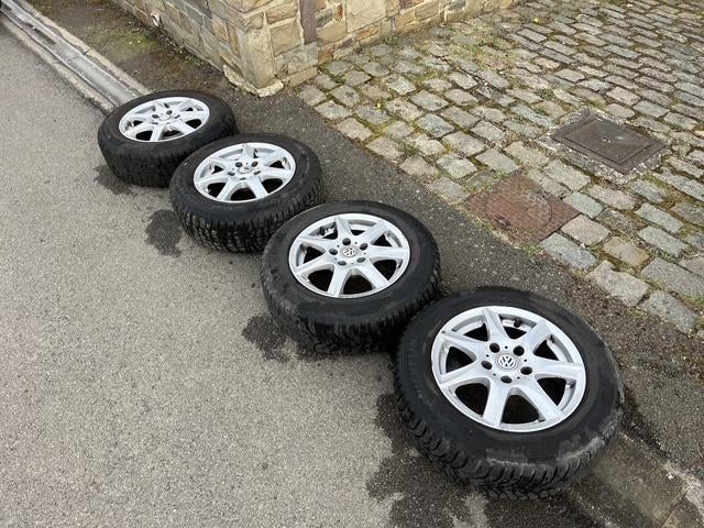 Pneus Hiver 195/65 R15 avec Jantes Alu pour VW, Skoda, etc, Ophalen, Gebruikt, 15 inch, Winterbanden