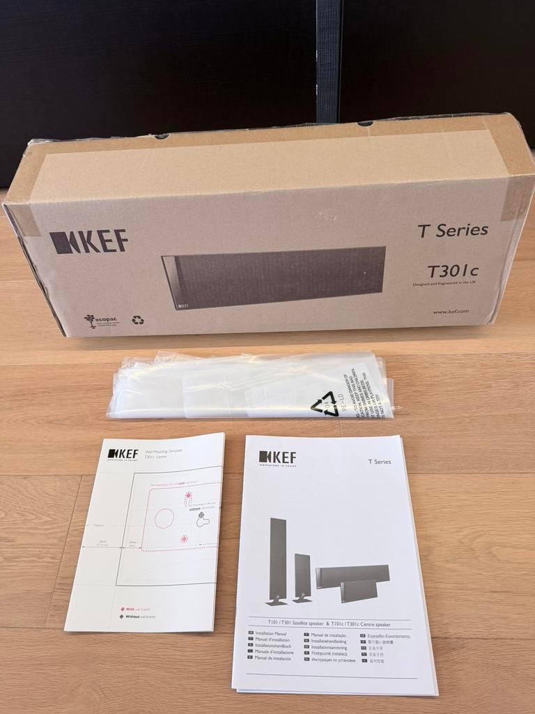 KEF surround en center luidspreker: t301c en t101 (2x), Ophalen, Zo goed als nieuw