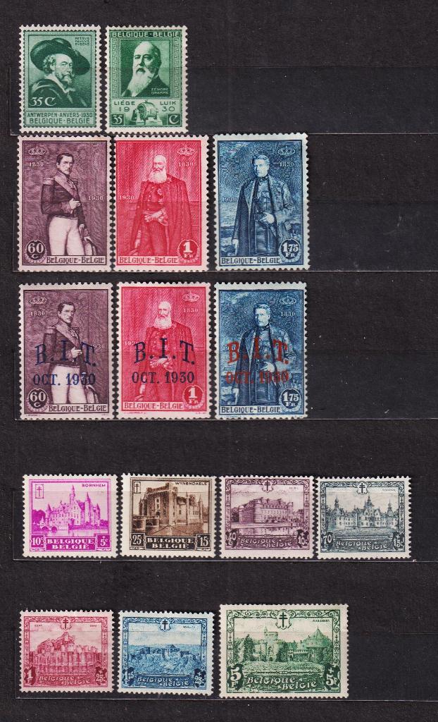 Belgique 1930 année complète sans bloc, Envoi, Non oblitéré, Neuf