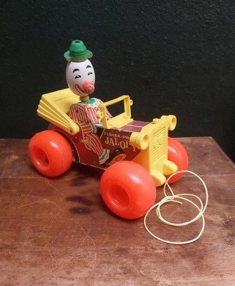 Fisher price jalopy clown vintage 1965 nr 724 Hobbelauto, Enfants & Bébés, Jouets | Fisher-Price, Enlèvement ou Envoi, Utilisé