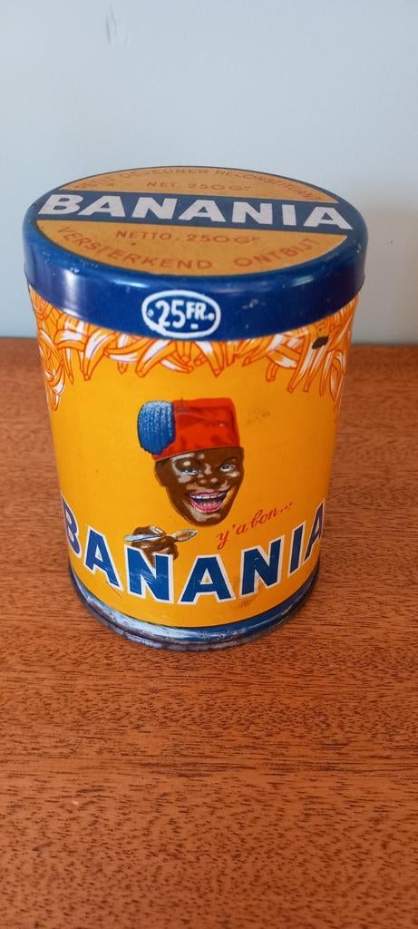 Old Banania 250g Brusselse metalen doos, Ophalen of Verzenden