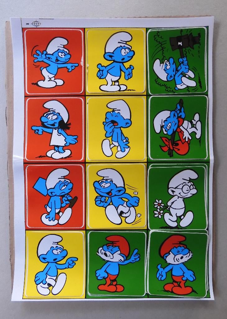 12 Kermisstickers van De Smurfen - volledige reeks - PEYO, Ophalen of Verzenden, Nieuw, Film, Tv of Omroep