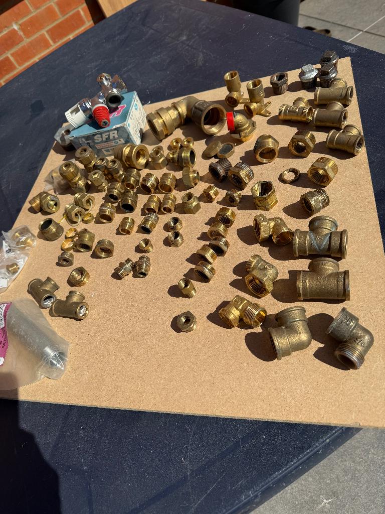 Plomberie Mixte : Laiton, Galva, Inox + Groupe de sécurité, Bricolage & Construction, Enlèvement ou Envoi, Neuf, Inox, Autres types