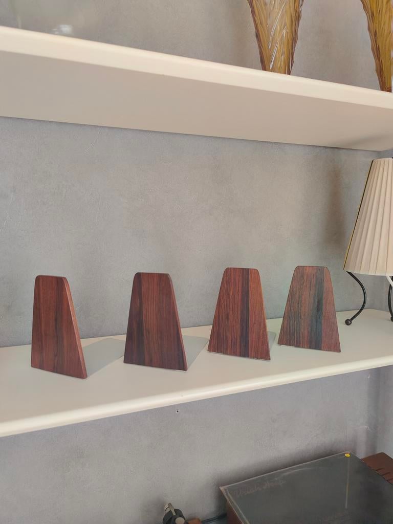 Serre-livres vintage Kai Kristiansen Rosewood 4 pièces, Enlèvement ou Envoi