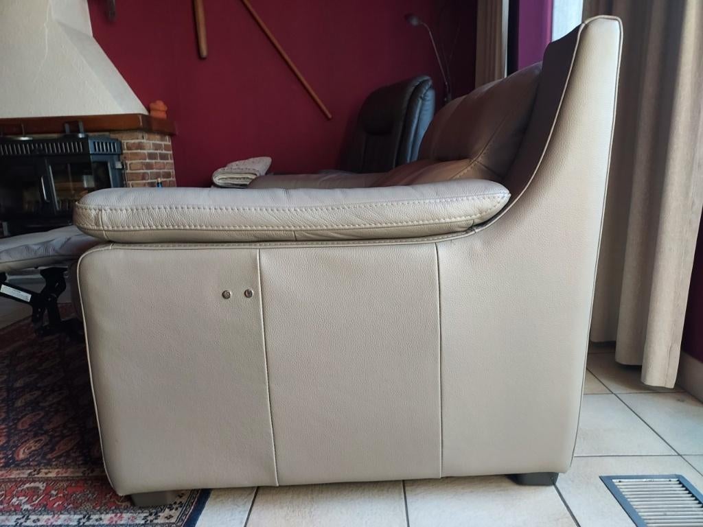 Relax 2 zit elektrische bediening , kleur taupe, Ophalen, Gebruikt, Tweepersoons, Leer