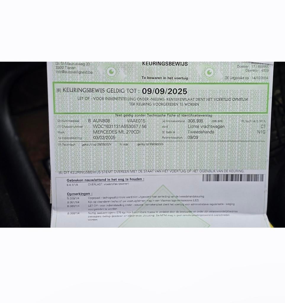 Mercedes ML, Ophalen