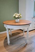 Table ronde ancienne en chêne massif restaurée – 4/6 pers., Maison & Meubles, 100 à 150 cm, Quatre personnes, Rond, Ferme, campagne