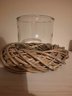 Theelichthouder met houten krans, Ophalen, Zo goed als nieuw, Hout, Kandelaar