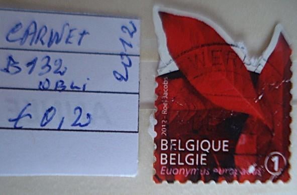 Belgique 4276 (O) B132, Autre, 1 Autocollant, Affranchi, Envoi