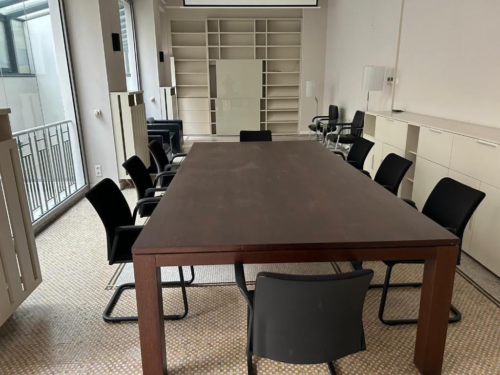 2 kantoor tafels met stoelen, Ophalen, Eikenhout, 150 tot 200 cm, 200 cm of meer