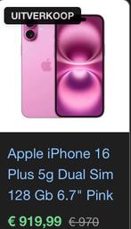 Iphone 16 + roze, Télécoms, Téléphonie mobile | Apple iPhone, 128 GB, Enlèvement ou Envoi, Rose, IPhone 16 Plus