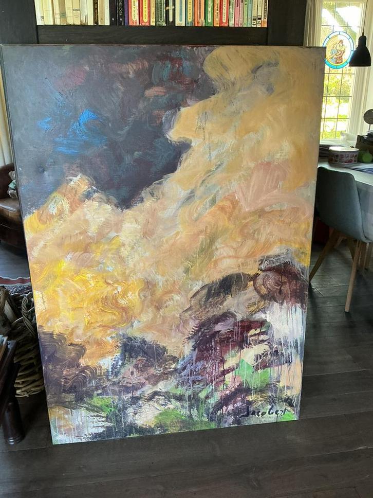 Groot werk van de Latemse schilder Jacobert, Antiek en Kunst, Kunst | Schilderijen | Abstract, Ophalen