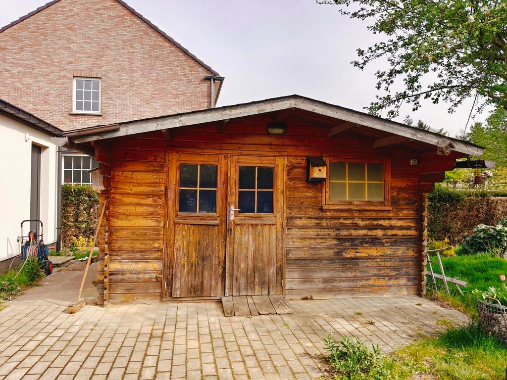 Tuinhuis 4,2x3,5m zelf te demonteren, Tuin en Terras, Tuinhuizen, Ophalen, Tuinhuis, Zo goed als nieuw, 1 raam