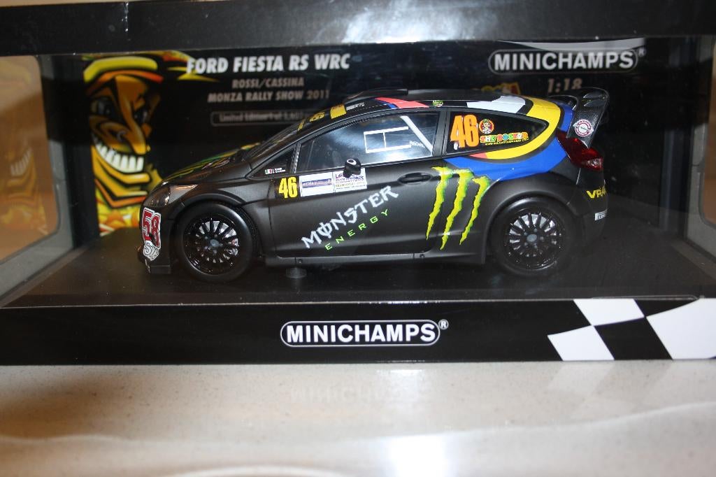 1:18 Minichamps Ford Fiesta RS WRC Valentino Rossi rally., Hobby en Vrije tijd, Modelauto's | 1:18, Ophalen of Verzenden, Nieuw
