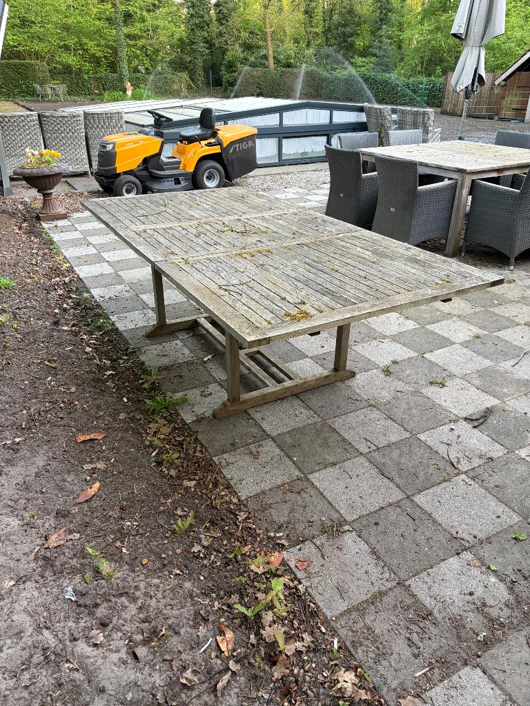 Teak tuintafel terras, Ophalen, Gebruikt, Teakhout