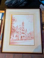 Ingekaderde tekening kasteel Sterkxhof, Luc Verlee, Antiek en Kunst, Ophalen of Verzenden
