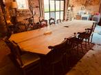 Mooie houten eiken tafel 4,20 m. op 1,80 m. voor 18 personen, Antiek en Kunst, Ophalen