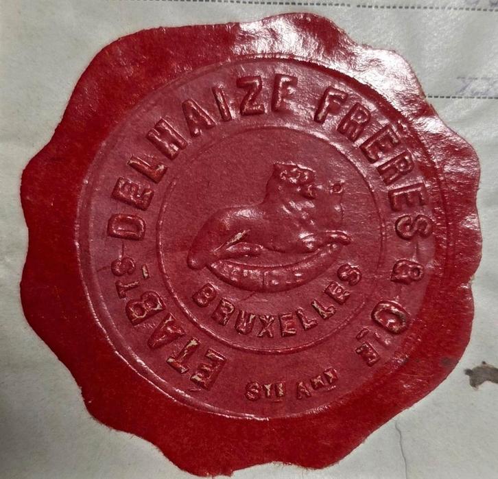 1920+Delhaize+Delhaize le Lion+Sylvain Paulus+Inédit, Collections, Marques & Objets publicitaires, Comme neuf, Panneau publicitaire