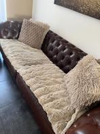 Chesterfild en cuir à donner, 75 à 100 cm, Enlèvement ou Envoi, Vintage, Utilisé