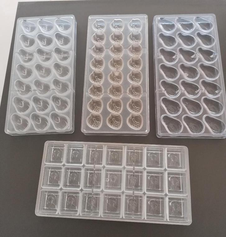 4 Profesionele praliné vormen, Hobby & Loisirs créatifs, Confection de Gâteaux & Cupcakes, Neuf, Autres types, Enlèvement