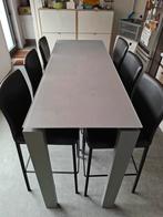 Table de bar haute + tabourets de bar, Maison & Meubles, Enlèvement, Comme neuf, Modern, 4 à 6 chaises
