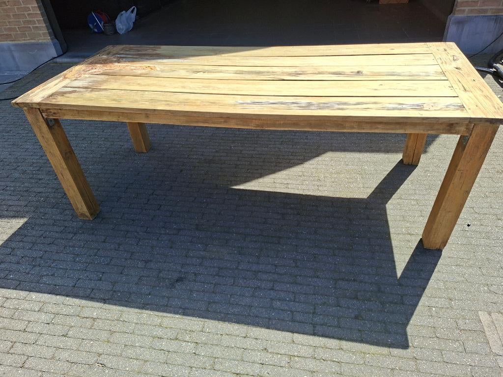 Teaken tafel, Huis en Inrichting, Tafels | Salontafels, Ophalen, Teakhout