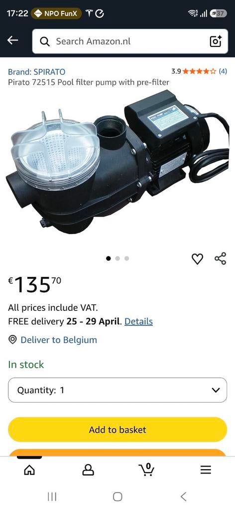 Zandfilter met pomp, Ophalen, Filter