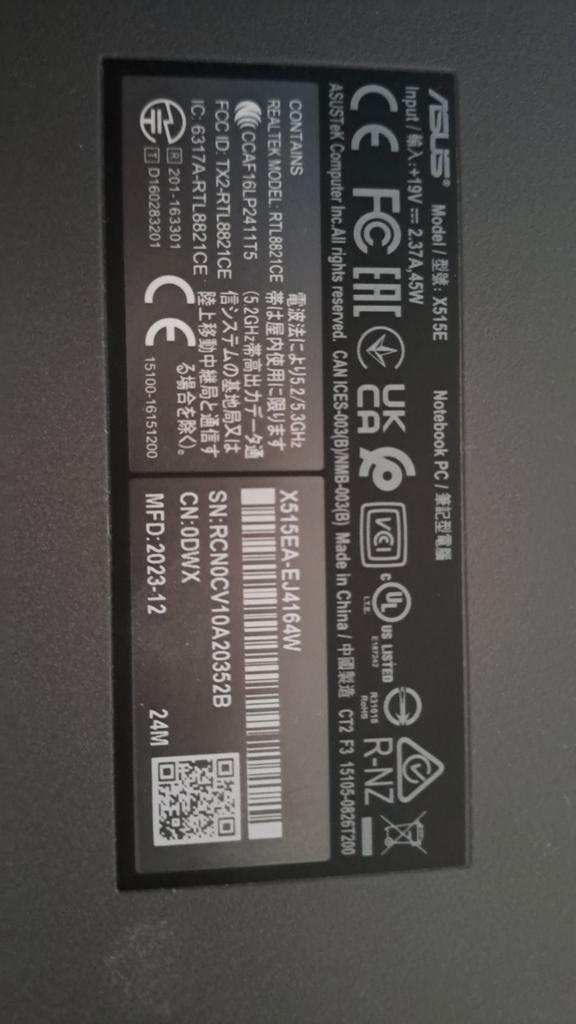 Asus x515ea-ej4164w cassé, Informatique & Logiciels, Chargeurs d'ordinateur portable, Enlèvement ou Envoi