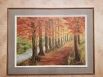 Schilderij: bosdreef met riviertje, Ophalen of Verzenden